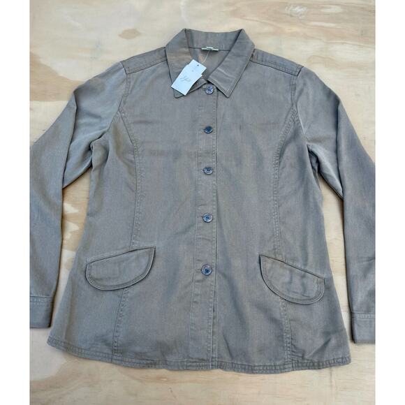 J Jill Women's Brown W/ Pockets Collared Button Down Long Sleeve Jacket, Size‎ M - Picture 2 of 7